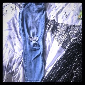 Old Navy Size 8 Skinny/Curvy Blue Jeans (Washed)